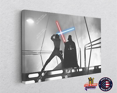 #ad Star Wars Luke Skywalker Darth Vader Fight Scene Canvas Classic Wall Design Art $192.28