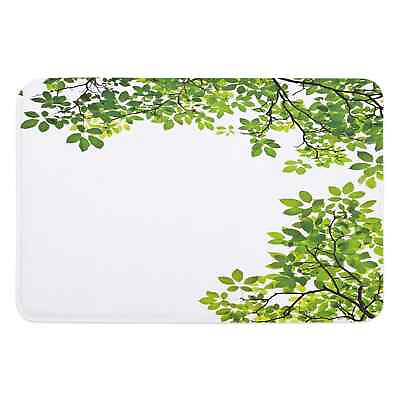 #ad Green Branches Plant Leaves Mat Entrance Door Mat Living Room Kitchen Tree Floor $12.64