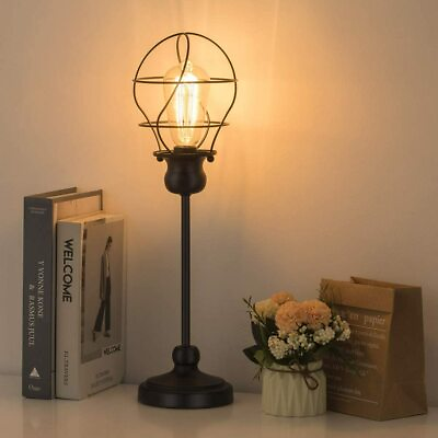 #ad Industrial Bedside Table Lamp Bedroom Modern Small Desk Light for Living Room $17.99