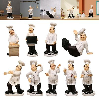 #ad Resin Chef Figurine Statue Kitchen Bar Desk Decor Ornament Collectible $36.95
