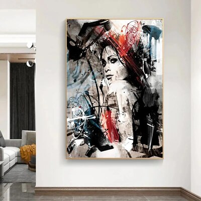 #ad Abstract Woman Portrait Canvas Art Poster Print Wall Painting Picture Home Decor $21.79