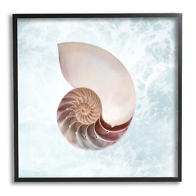 #ad Aquatic Nautilus Spiral Seashell Graphic Art Black Framed Art Print Wall Art $22.20
