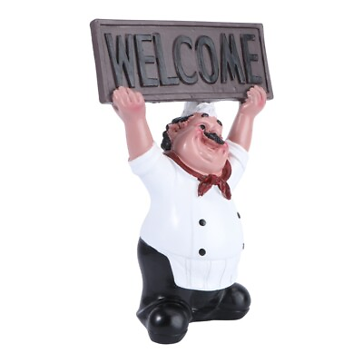 #ad Chef Welcome Decoration Resin Figurines Kitchen Home Countertop Table $24.98