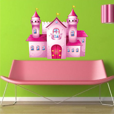 #ad Princess Castle Wall Decal Princesses Fairy Tale Girls Bedroom Wall Mural n98 $16.95