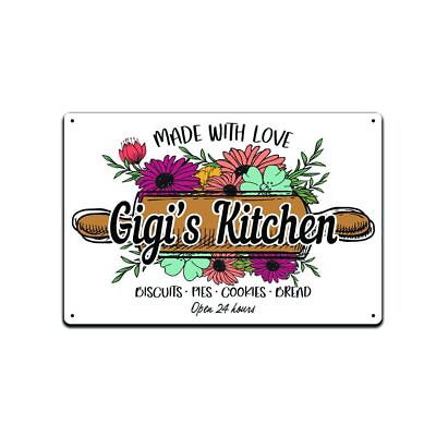 #ad #ad GIGIamp;#39;s Kitchen 12 X 8 Inch Metal Sign Floral Flower Kitchen Decorative $14.95