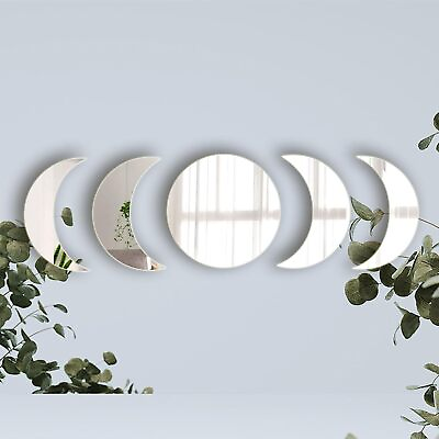 #ad 5 Pieces Acrylic Mirror Wall Stickers Room Decoration Home $25.00