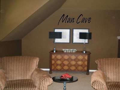 #ad MAN CAVE Quote Decal Wall Words Lettering Wall Art Garage Loft Sticker $9.82