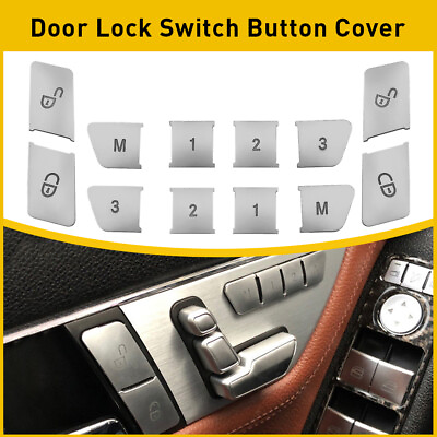 #ad Fits Benz Mercedes Class W212 W204 Car Door Lock Unlock Switch Button Cover Trim $14.24