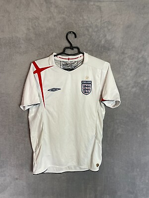 #ad England Team jersey Home football shirt 2005 2007 White Umbro Mens Size S $17.00