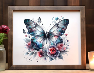 #ad Butterfly Wall Art Print Colorful Butterfly Print Wall Art Decor Print $9.99
