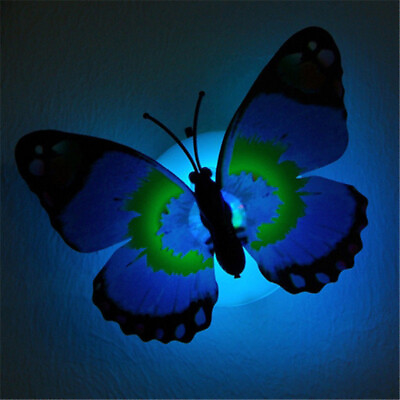 #ad #ad 3D Butterfly Colorful LED Night Light Art Design Wall Sticker Mural Home Decor $1.99