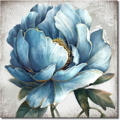 #ad Blue Flower Canvas Wall Art Flower Blossoming for Bathroom Wall Art Picture Prin $72.64