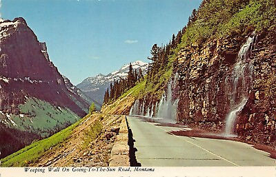 #ad Weeping Wall On Going To The Sun Road Montana Scenic View 6x4 Vtg Postcard S3 $3.15