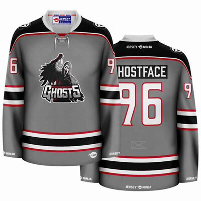 #ad Woodsboro Ghosts Ghostface Hockey Jersey $134.95