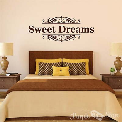 Sweet Dreams Vinyl Art Home Wall Bedroom Quote Decal Sticker Decoration Decor $31.99