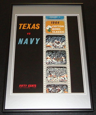 #ad 1964 Cotton Bowl Texas vs Navy Framed 10x14 Poster Official Repro $49.99