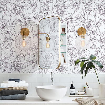 #ad Elegant Sketch Floral Peel And Stick Room Decor 17.7quot;*118quot;PVC Cabinet Wallpaper $16.99
