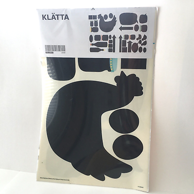 #ad IKEA KLATTA Wall Decals Chicken Eggs Chicks Kitchen Bottles Jars Stickers Black $23.95