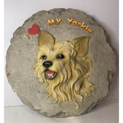 #ad Spoontiques I Love My Yorkie Garden Stepping Stone Hanging Wall Decor 3D Looking $17.58