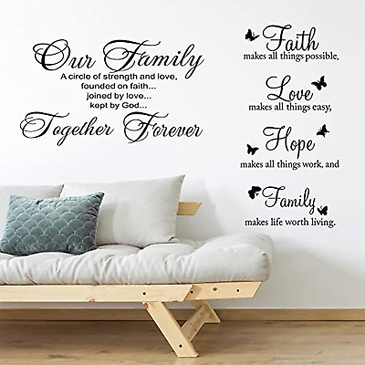 #ad #ad 2 Sheets Bible Verse Wall Decals Wall Stickers Faith Hope Love Family Inspiratio $18.61
