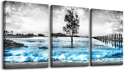 #ad 3 Piece Framed Canvas Wall Art for Bedroom Wall Decoration for Living Room Offic $31.99