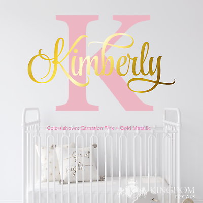 #ad #ad Personalized Name Wall Decal Custom Girl Monogram Initial Wall Sticker Nursery $16.99