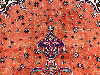 #ad 6x9 ANTIQUE RUG HAND KNOTTED VINTAGE ORIENTAL handmade persimmon coral rust 7x10 $1795.00