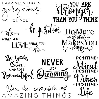 #ad #ad 9 Pcs Vinyl Wall Stickers Inspirational Saying Wall Decals Motivational Sayin... $18.64