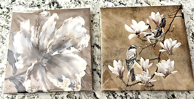 #ad #ad Wall Art CANVAS 8quot; x 8quot; SPECIAL MOMENTS Set Of 2 Flower Scenes Ready to Hang $17.45