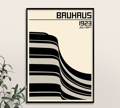 #ad Bauhaus Poster Abstract Wall Art Mid Century Modern Wall Art Decor Unfamed $18.99