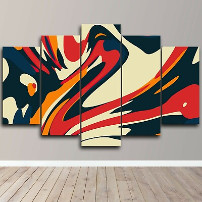 #ad Grafitti Mix Colorful Design 5 Piece Canvas Wall Art Fantasy Print Home Decor $130.65