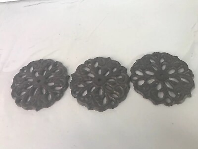 #ad Rustic Contemporary Cast Iron Wall Art 3 Pc Set NWOT $14.99