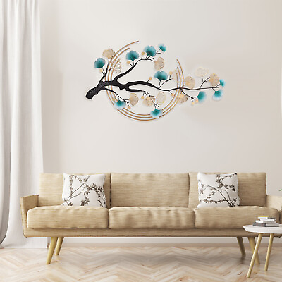 #ad Tree Leaf Metal Wall Art Modern Luxury Metal Wall Nature Art Decor 3D Ginkgo NEW $88.78