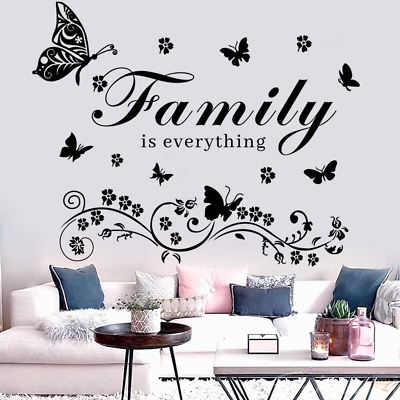#ad Wall Decor Sticker Vinyl Wall Art Decal Removable Wall Stickers Quotes Family Is $20.74