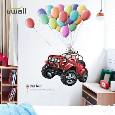 #ad Creative Cartoon Flying Car Wall Stickers For Kids Rooms Home Decor Sticker $9.50