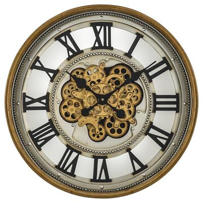 #ad Yosemite Home Decor Wall Clock 23.6quot;x23.6quot;x4.2quot; Gold Gear Analog Decorative $145.76