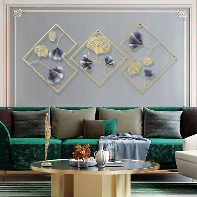#ad 3Pcs Modern Metal Wall Art Hanging Sculpture for Bedroom Living Room Decoration $46.55