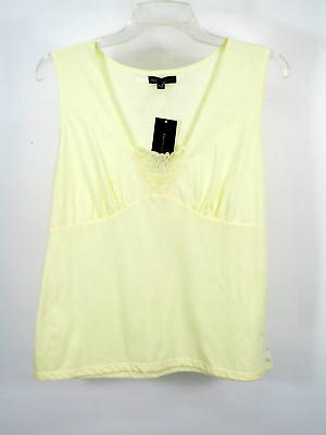 #ad NWT BYDESIGN Jersey Knit Tank Top Women Size XL Yellow Vintage Y2K Babydoll $9.98