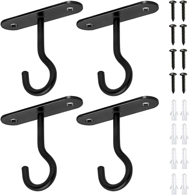 #ad Deweey Ceiling Hooks for Hanging Plants 4 Pack Wall Mount Plant Hooks Wall for $9.51