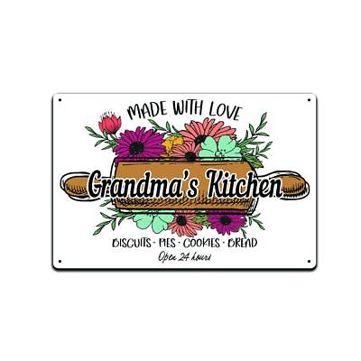 #ad #ad Grandmas Kitchen 12 X 8 Inch Metal Sign Floral Flower Kitchen Decorative Cooking $14.95