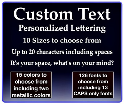 Custom Text Vinyl Decal Personalized Lettering Window Yeti Cup Sticker 10 Sizes $2.69