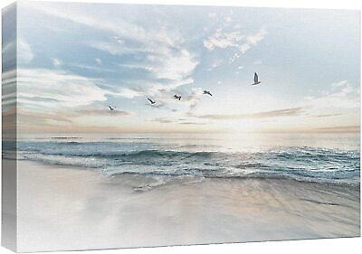 #ad Sunrise Beach Nature Landscape Canvas Wall Art Print $94.99