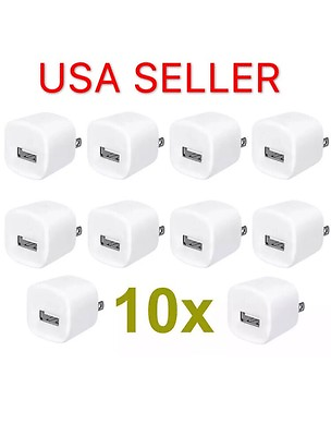 10 x 1A USB Home Wall Charger AC Adapter Plug For Phone Plus Samsung LG $10.99