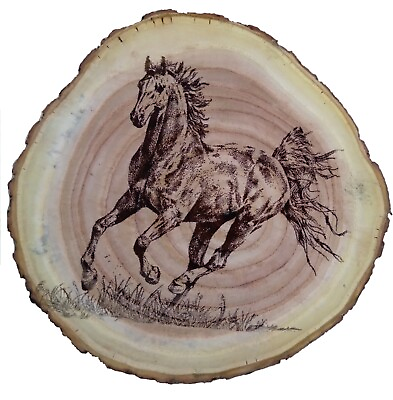 #ad HORSE. Rustic wall art for farmhouse wood decor. Rustic natural wood sliced ​. $19.99