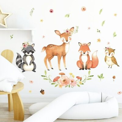 #ad Cartoon Wall Stickers Animals Art Decals Waterproof PVC Baby Room Decoration $15.99