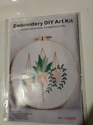 #ad #ad Embroidery DIY Art Kit of Hanging Plants Cx9995 $3.99