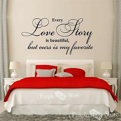 Love Story Vinyl Art Home Wall Bedroom Room Quote Decal Sticker Decoration $26.99