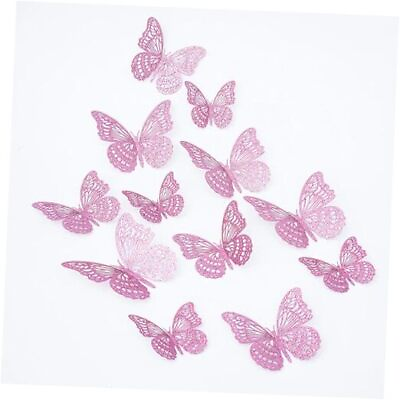 #ad 3D Butterfly Wall Decor 3 Sizes Kurilai Flash 12Pcs Butterfly Decorations Pink $11.01