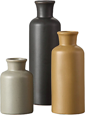 #ad Ceramic Vase Set of 3. Small Vases for Home DecorFarmhouses Decorative VaseSu $44.20
