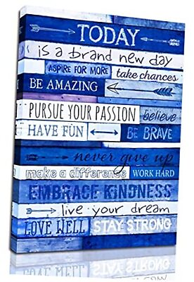 #ad Inspirational Wall Art Positive Quotes Office Wall Decor 12.00quot; x 16.00quot; Blue $31.55